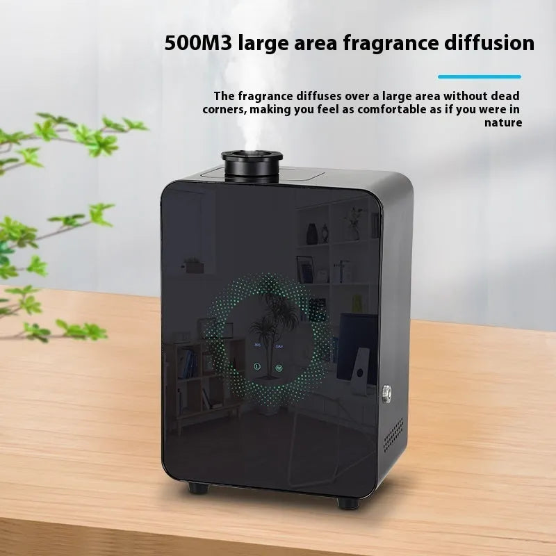 Large matte black intelligent aromatherapy machine wall-mounted with touch panel and 300ml capacity