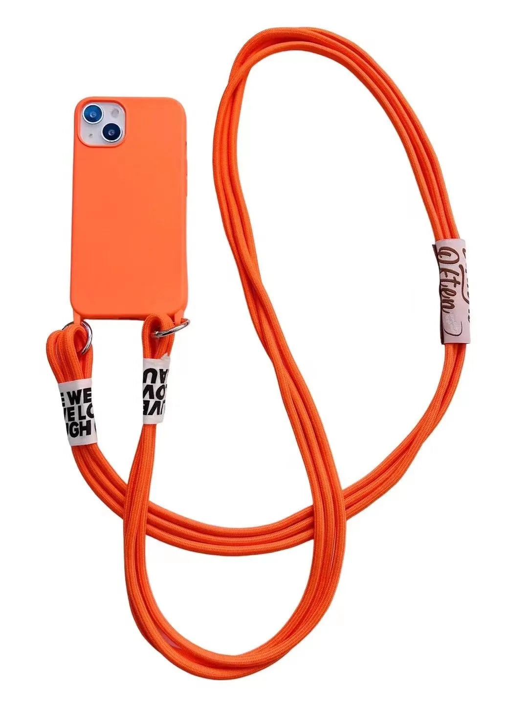 Diagonal lanyard soft strap hanging neck silicone phone case TPU back cover for iPhone 13 12 11 Pro Max XS XR 7 8 Plus multiple colours
