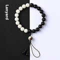 Retro style Bodhi seed bracelet with 11mm eight-diagram shaped blackwood beads