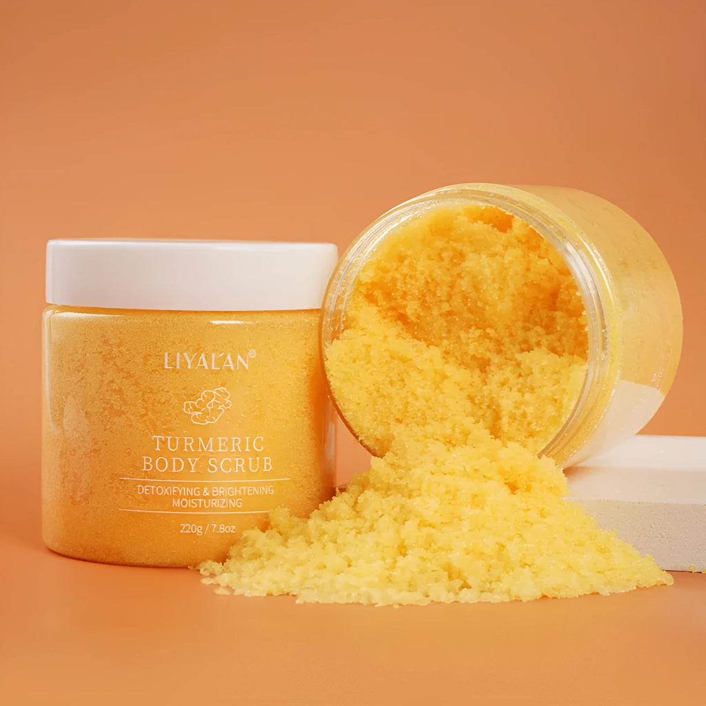 Turmeric facial scrub 220g jar for softening cutin and reducing dull tender skin on face and body