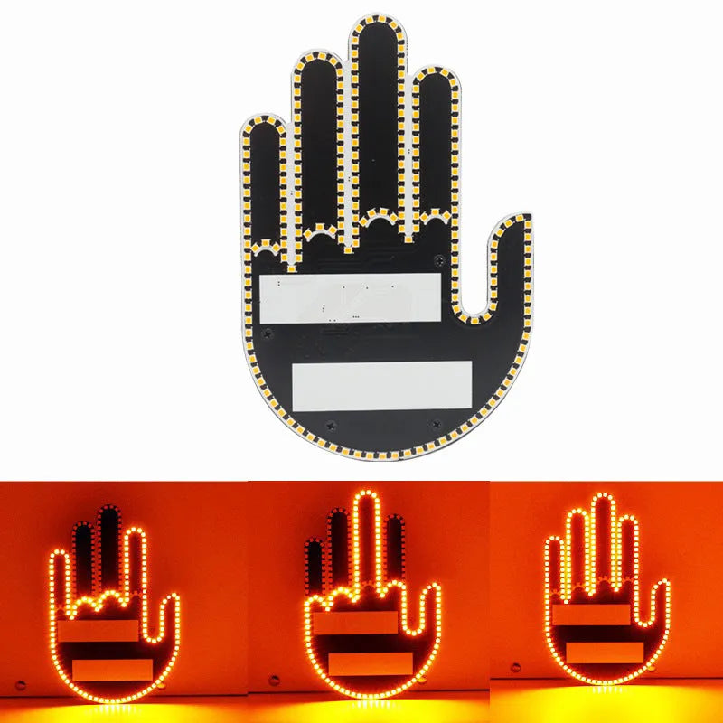 Car finger light with remote control, ABS 5V gesture warning light for general vehicle models