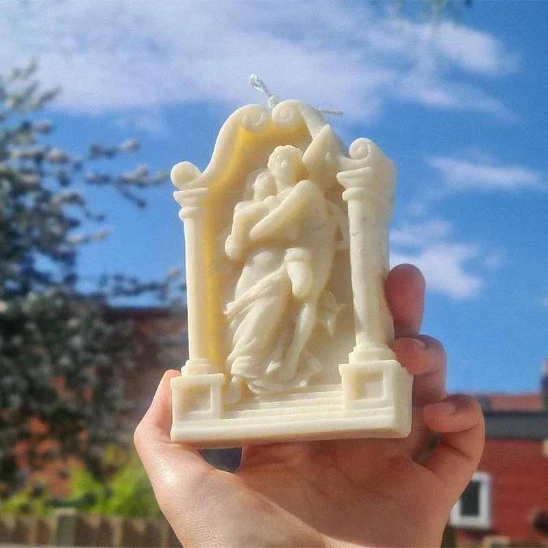 Ancient Greek couple angel design in a flexible food-grade silicone baking and craft mould.
