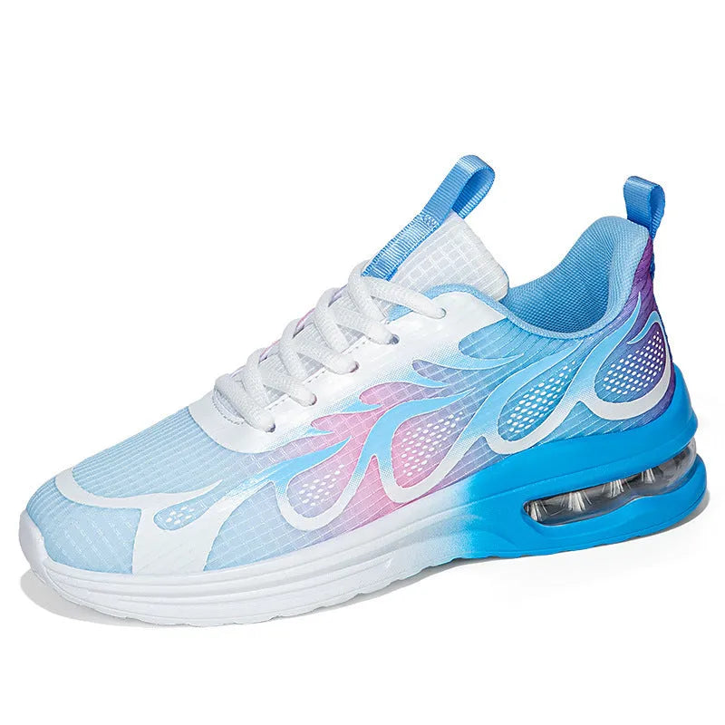 Women's mesh fashion casual sneakers in Moonlight colour with lace-up closure and PU sole