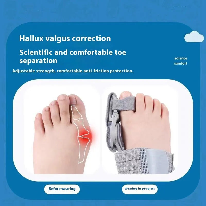 TPR thumb valgus brace toe overlap corrector in average size for adults and children, grey or white style