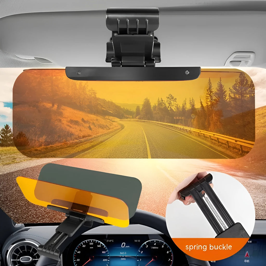 Dual-purpose anti-high beam goggles car sun visor with telescopic installation and acrylic lenses