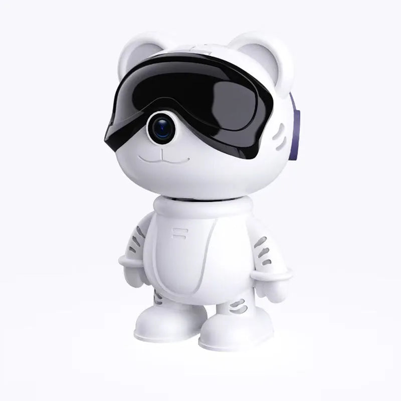 Cute Tiger WiFi two-way intercom home surveillance camera in yellow or white, 93.6 x 86.5 x 150 mm, with night vision and app control