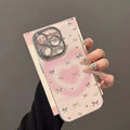Heart Blush Bow Apple iPhone case in fine hole feather Shell A, PC back cover with bracket and painted craft