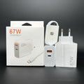 Blue gallium nitride charger with European standard plug for fast mobile phone charging