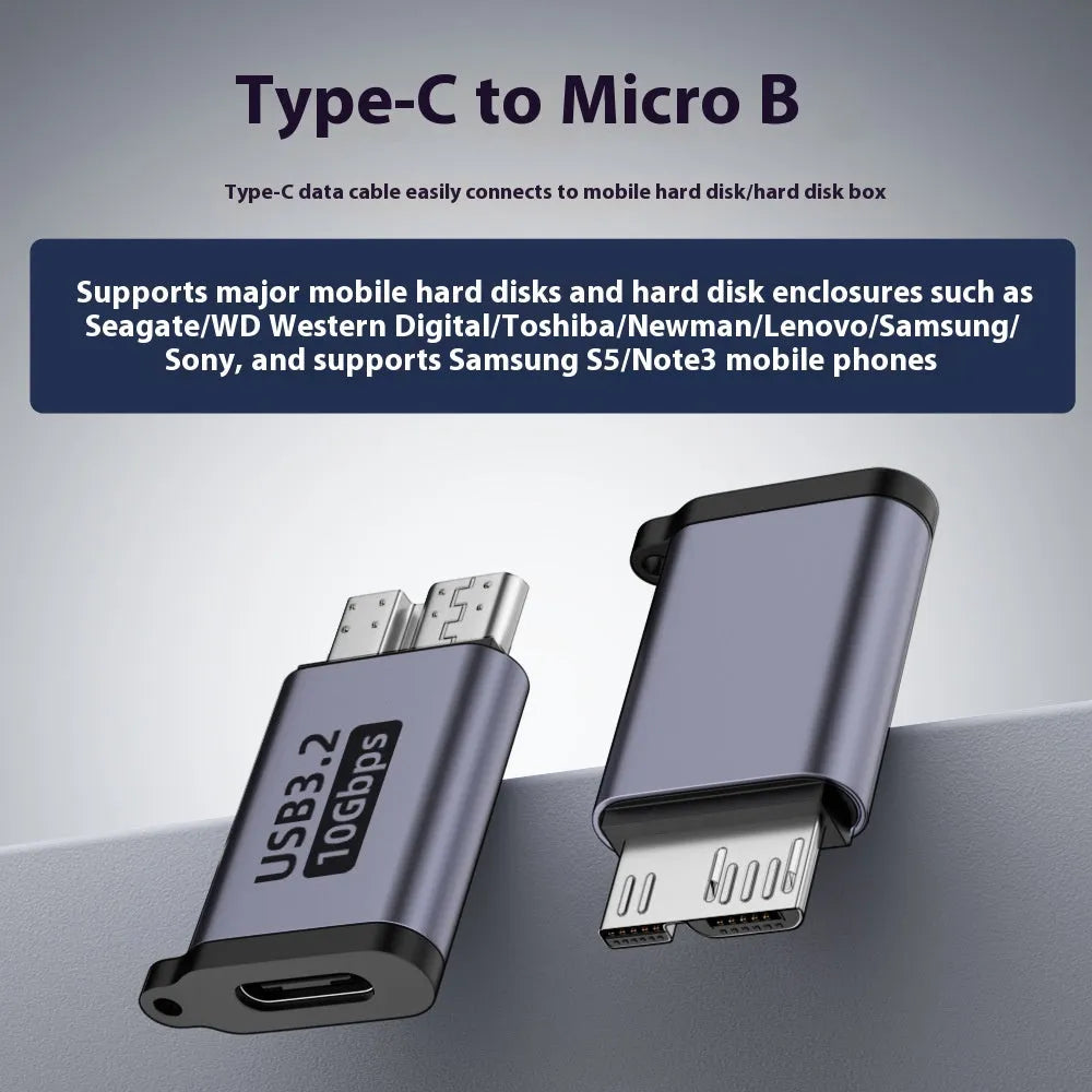 Micro B to USB and Type-C adapter converter for data transfer and charging of old devices