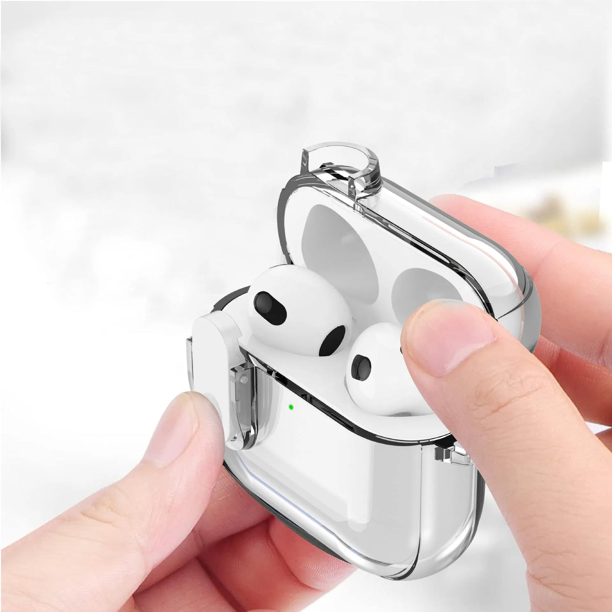 Transparent TPU earphone case for Apple AirPods 4 in clear, grey or pink soft translucent cover