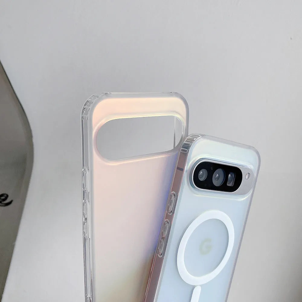 Transparent laser frosted matte phone case for Google smartphones showing D28 colour finish