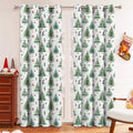 Christmas Forest punched polyester curtain panel showing punched design detail and modern simple style