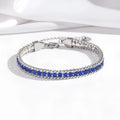 Women's full diamond pattern minimalist design bracelet in stainless steel with electroplated finish colour TT0269