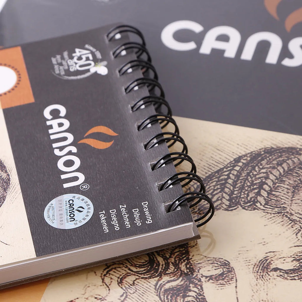 Wood pulp sketchbook for pigment and ink, shown in 155G or 180G paper with 8 open, 16 open or 32 open size options