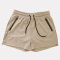 Men's summer quick dry polyester sports shorts in black with mid waist design