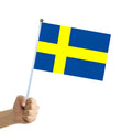 Swedish hand signal flag with double-sided pattern and spring buds spinning polyester fabric, hand-cranked style.
