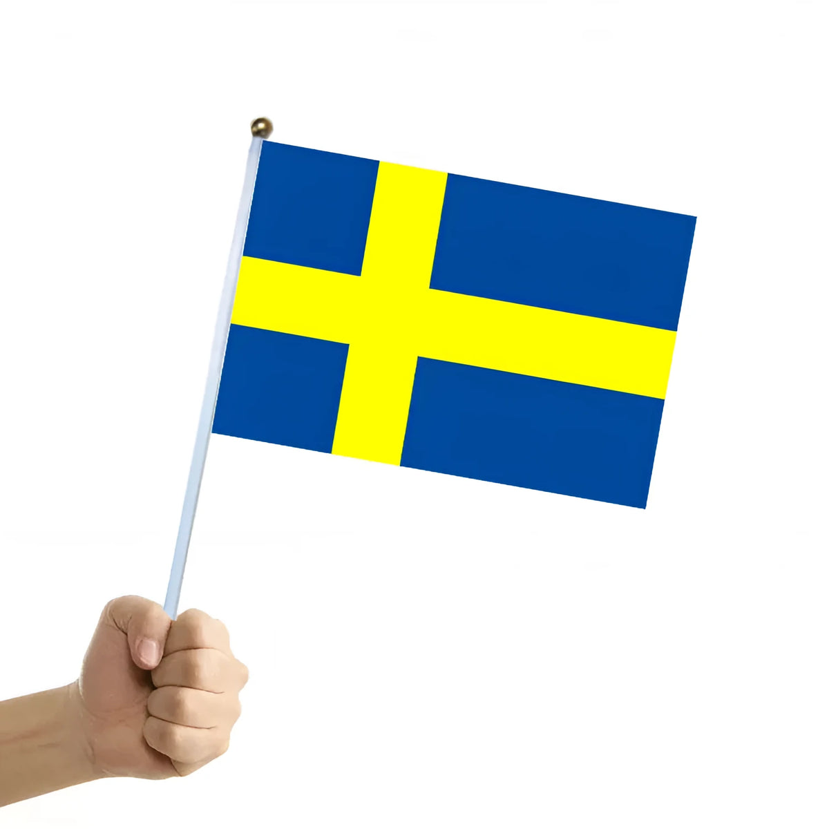 Swedish hand signal flag with double-sided pattern and spring buds spinning polyester fabric, hand-cranked style.