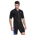 2mm neoprene wetsuit men women short sleeve one-piece back zip Navy Blue Sky Blue