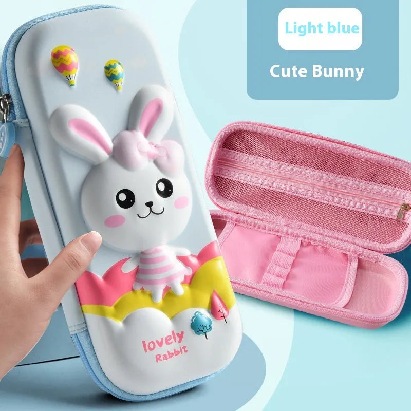 3D leather pencil case showing multiple design options including space, fantasy and animal themes