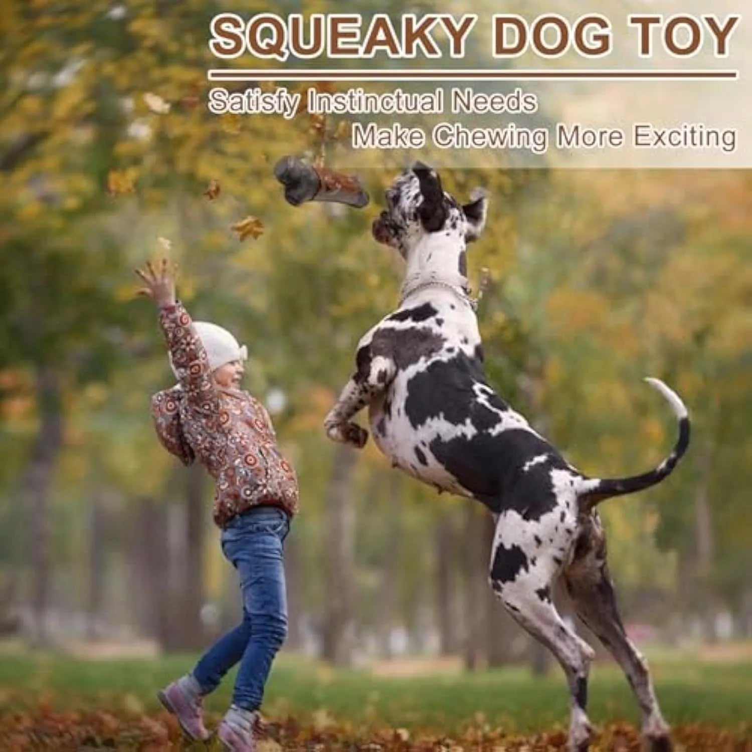 Large branch-shaped dog chew toy made from food-grade nylon with bacon flavour and squeaker