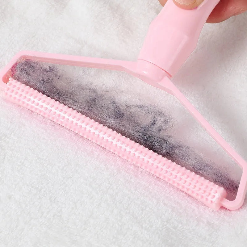 Portable manual fabric shaver with double-sided copper blade and PP handle in blue, 16 x 14 x 2.5cm