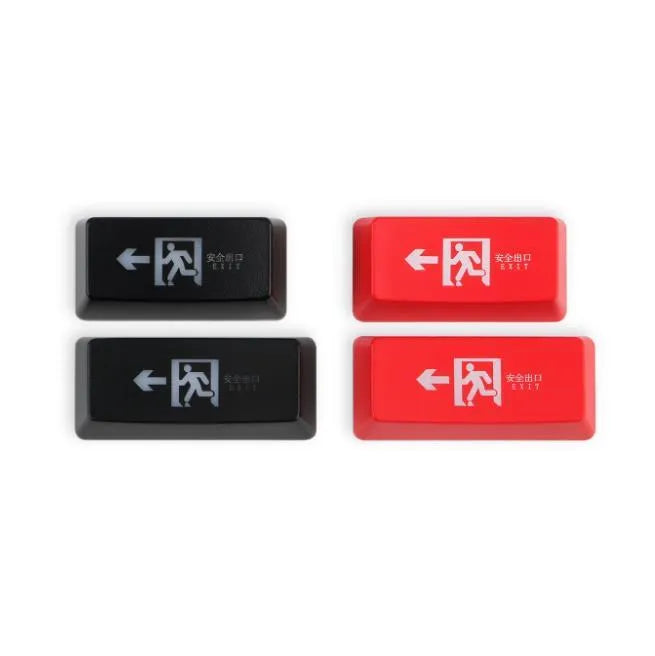 Transparent evacuation exit key cap for mechanical keyboard with RGB backlight compatibility