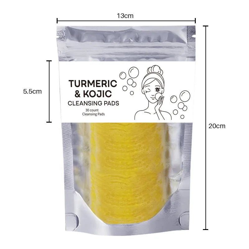 Turmeric cleansing mousse facial pad set with ginger soap and 30 cleaning pads