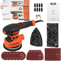Multifunctional electric sander with speed control for woodworking polishing, includes abrasive disc and sandpaper