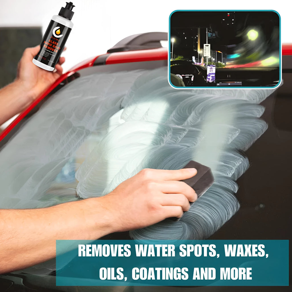 Glass oil film remover cleaning cream in three size options for car and window cleaning