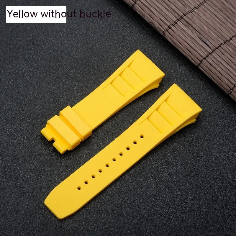 Silicone watchband replacement strap with 25mm ear width, punk style, available in five colours.