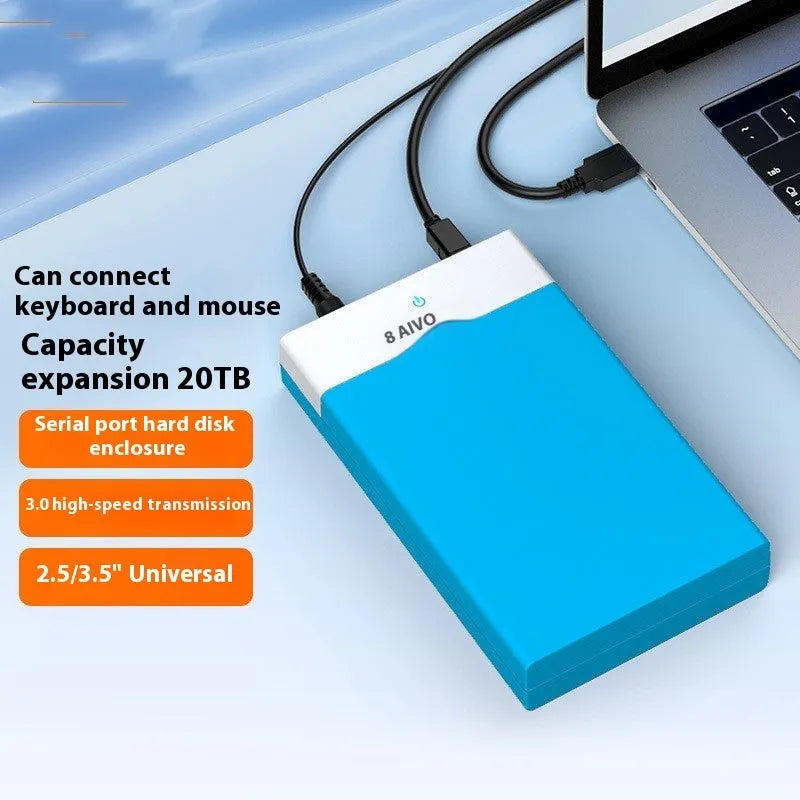 3.5 inch USB 3.0 SATA hard drive enclosure with ABS plastic case and power supply