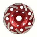 5-inch diamond shaped bowl grinding plate with steel body and diamond segments for stone processing