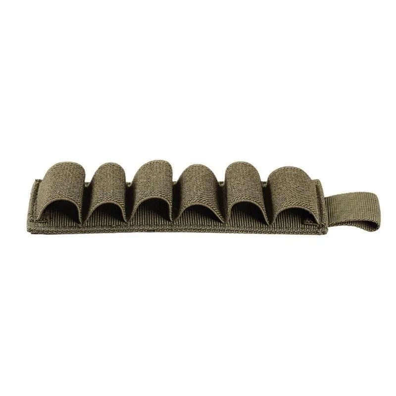 Tactical 6-hole storage sticker made of 1000D nylon in army green, showing six slots for tools.