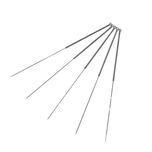 Ten metal cleaning needles for MK8 and E3D 3D printer nozzles in a pack.