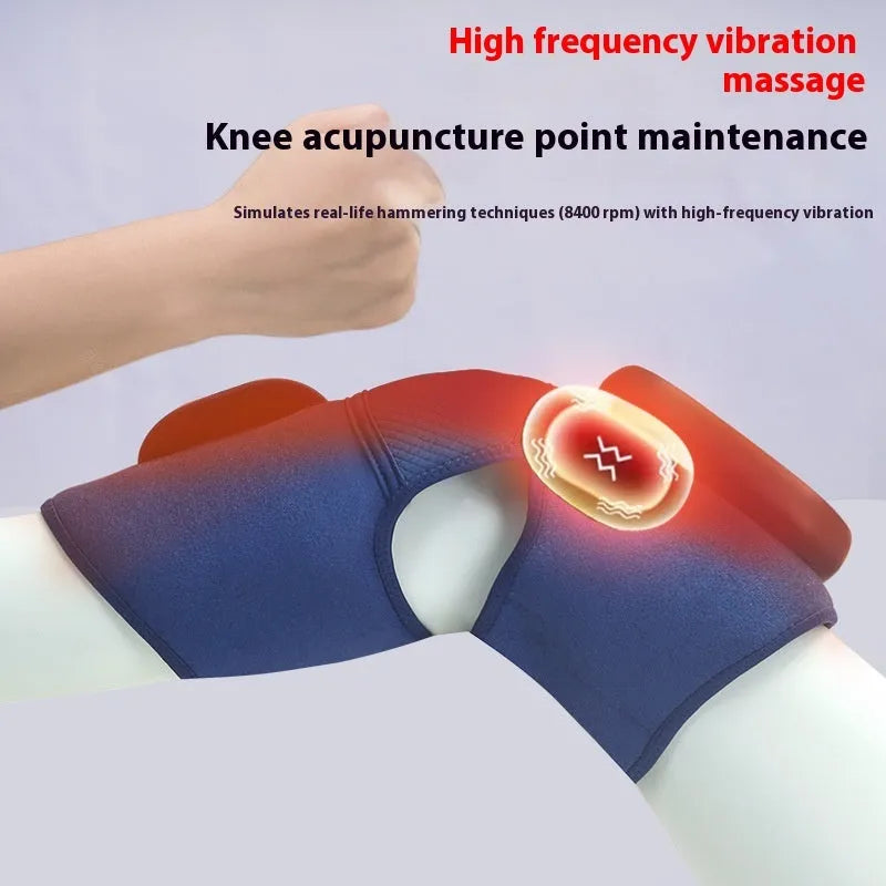 Airbag Blue Single knee massager with heating, vibration, and air pressure compression functions