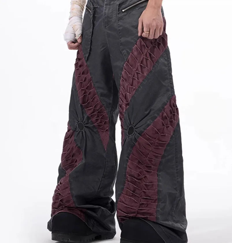 Retro three-dimensional keel casual trousers in viscose rayon fabric for summer sports wear