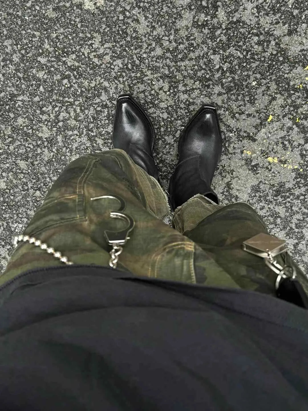 British Wizard retro spiral zipper Martin boots in black with pointed toe and mid-calf shaft