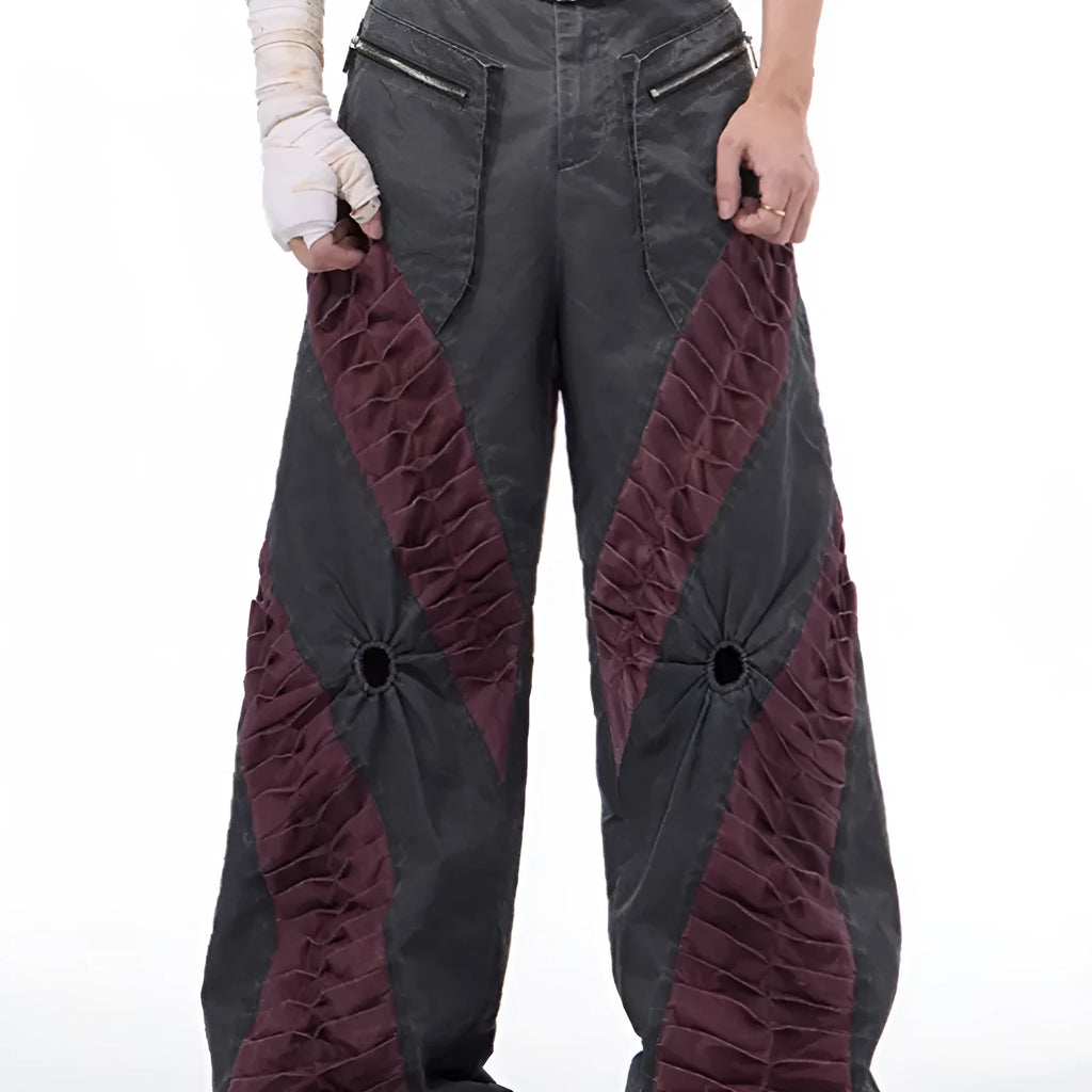 Retro three-dimensional keel casual trousers in viscose rayon fabric for summer sports wear