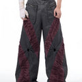 Retro three-dimensional keel casual trousers in viscose rayon fabric for summer sports wear