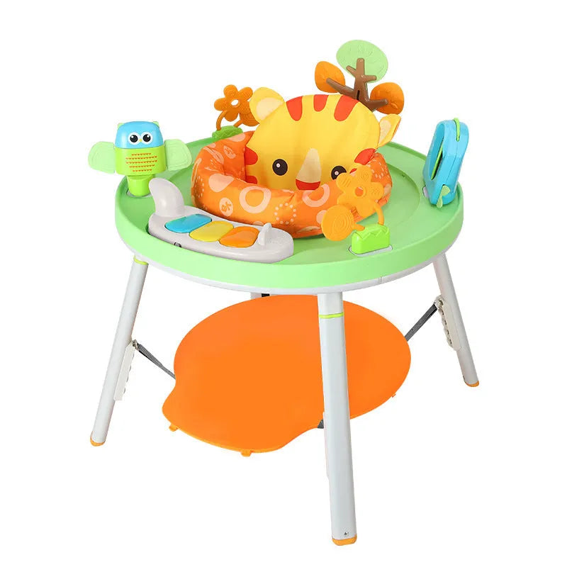 Three-in-one baby jumping chair with bouncing rack and interactive development toys
