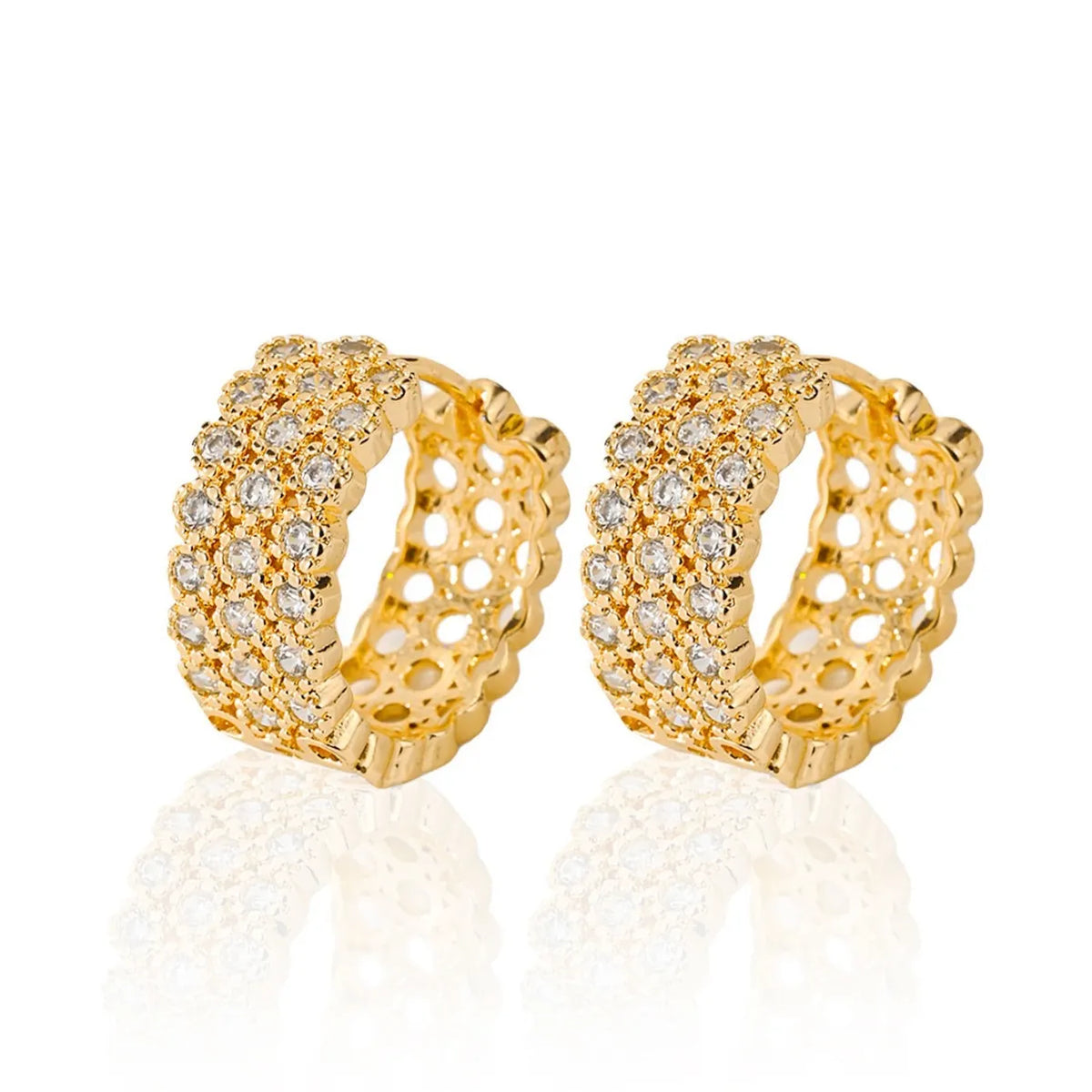 Pair of copper earrings for women in colour HYL407010 with an all-matching style