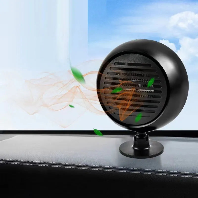 Star vehicle mounted heater with three PTC elements in black colour on car dashboard