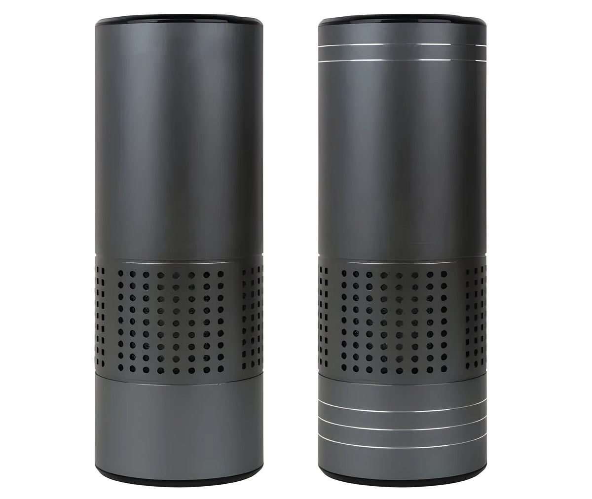 A7 model aluminium alloy car air purifier with display showing air quality, USB cable, and infrared sensor for gesture control.