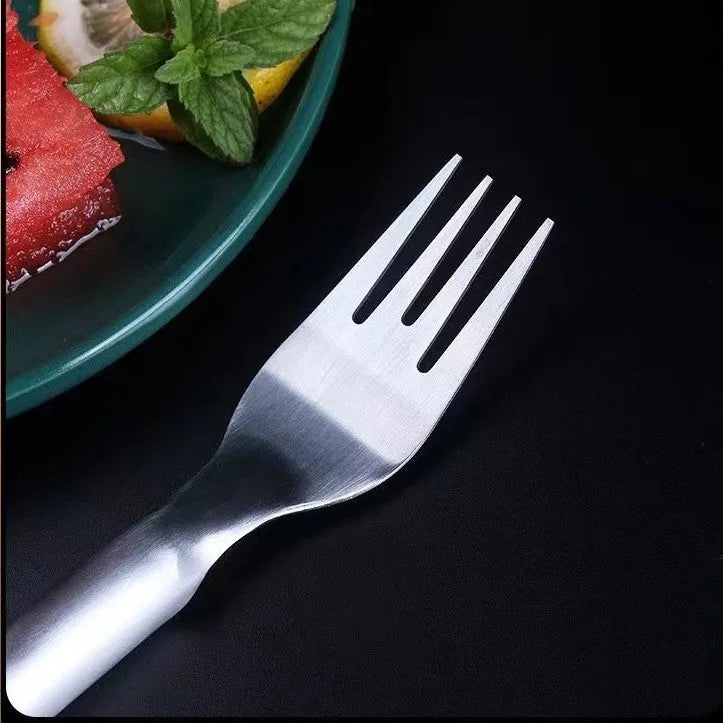 2-in-1 stainless steel watermelon slicer fork 26cm silver kitchen fruit cutting tool