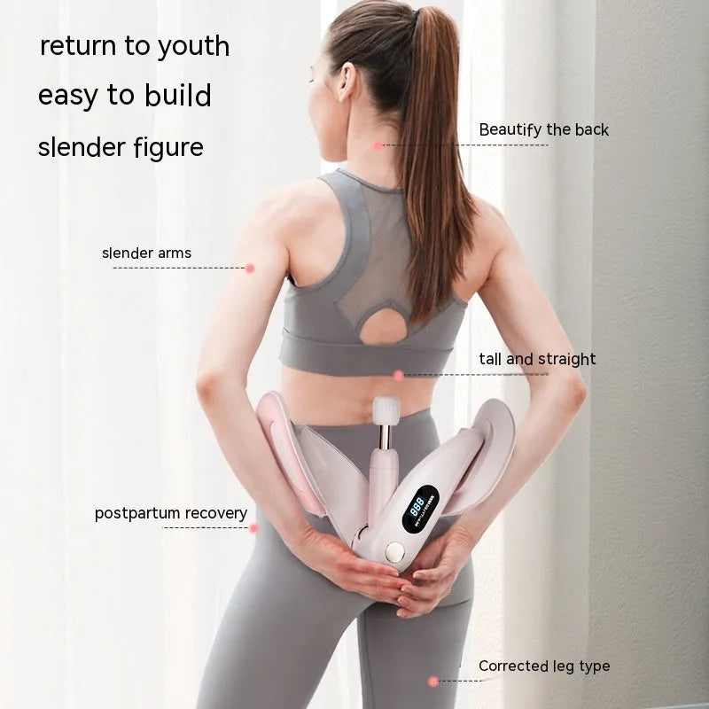 Pelvic floor muscle trainer device with digital counting display and foam cushioning
