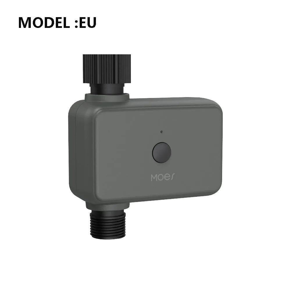 Bluetooth smart garden irrigation timer for hose faucet with smartphone app control.