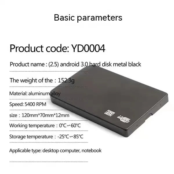USB 3.0 solid state mobile hard disk with metal shell in choice of colours.
