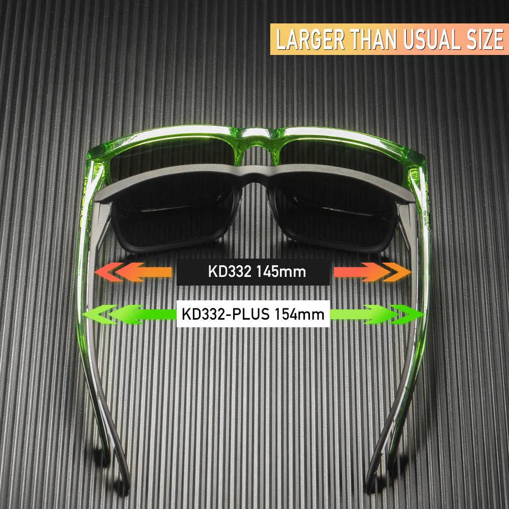 Polarized square sunglasses with TAC lens and PC frame, available in 12 colours