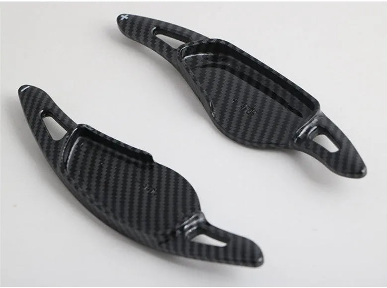 Carbon fibre pattern steering wheel paddle shifter modification part for car interior customisation
