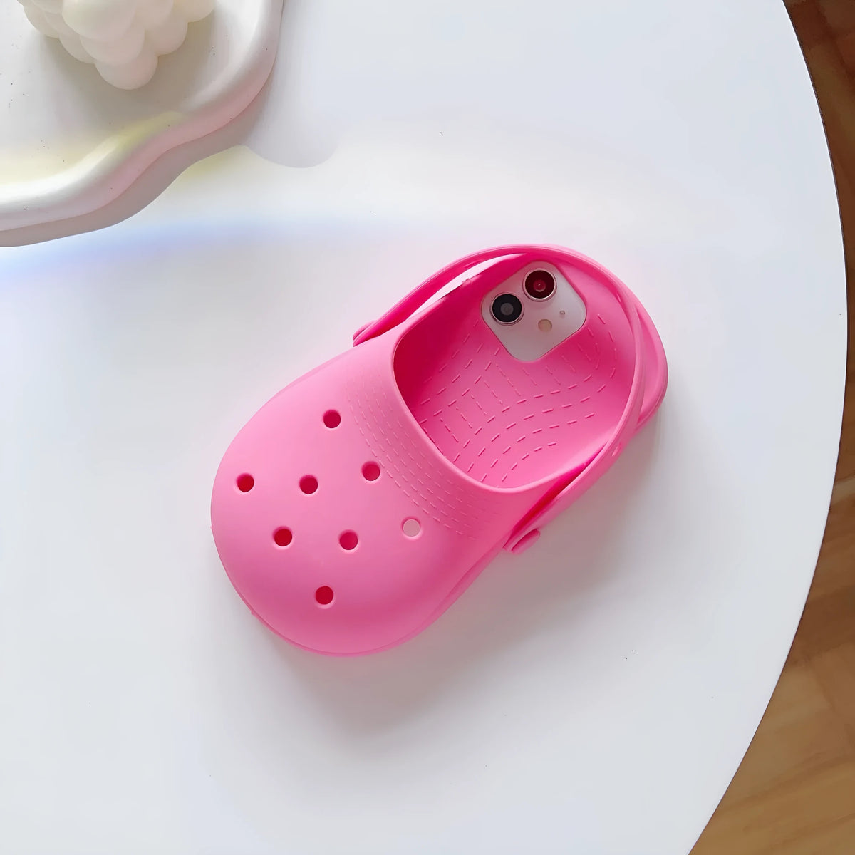 Pink silicone phone case with slipper design for iPhone 11-15, drop-resistant all-inclusive cover